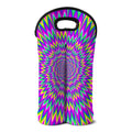 Spiky Spiral Moving Optical Illusion Double Neoprene Wine Tote