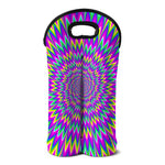 Spiky Spiral Moving Optical Illusion Double Neoprene Wine Tote