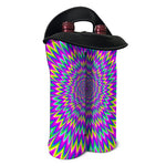 Spiky Spiral Moving Optical Illusion Double Neoprene Wine Tote
