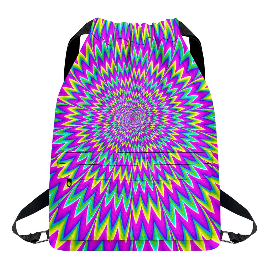 Spiky Spiral Moving Optical Illusion Drawstring Backpack