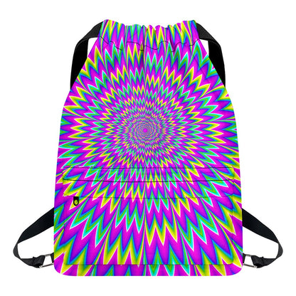 Spiky Spiral Moving Optical Illusion Drawstring Backpack