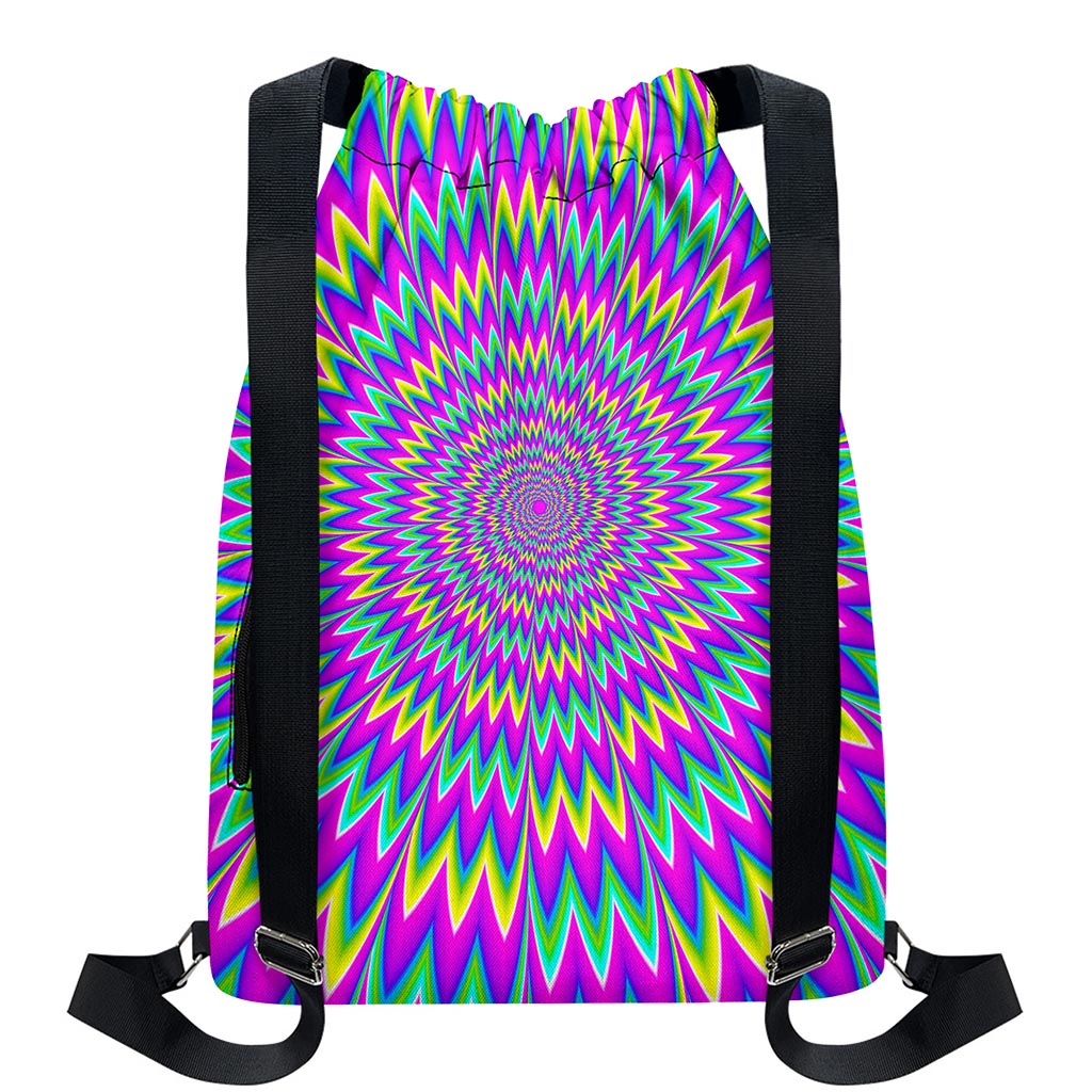 Spiky Spiral Moving Optical Illusion Drawstring Backpack