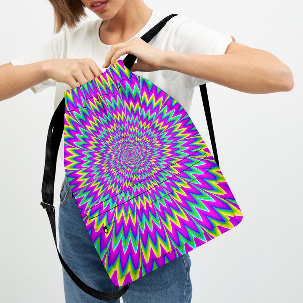 Spiky Spiral Moving Optical Illusion Drawstring Backpack