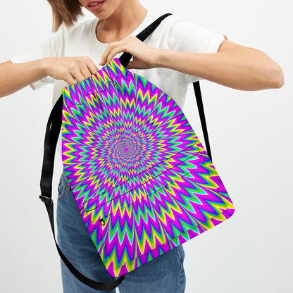 Spiky Spiral Moving Optical Illusion Drawstring Backpack
