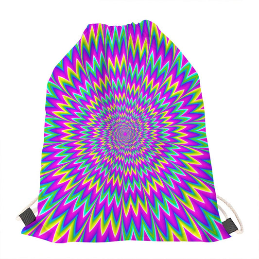Spiky Spiral Moving Optical Illusion Drawstring Bag