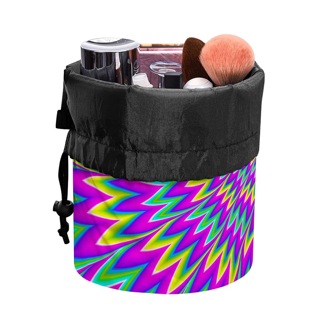 Spiky Spiral Moving Optical Illusion Drawstring Makeup Bag