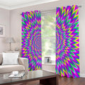 Spiky Spiral Moving Optical Illusion Extra Wide Grommet Curtains