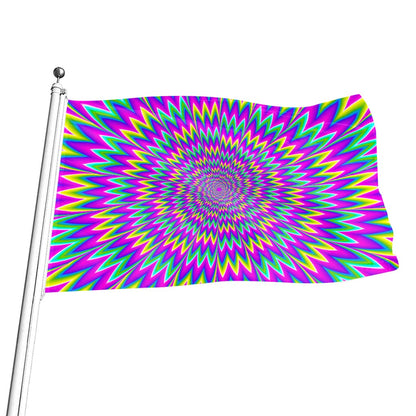 Spiky Spiral Moving Optical Illusion Flag