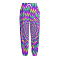 Spiky Spiral Moving Optical Illusion Fleece Lined Knit Pants