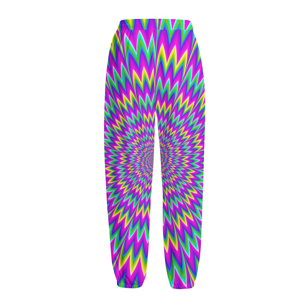 Spiky Spiral Moving Optical Illusion Fleece Lined Knit Pants