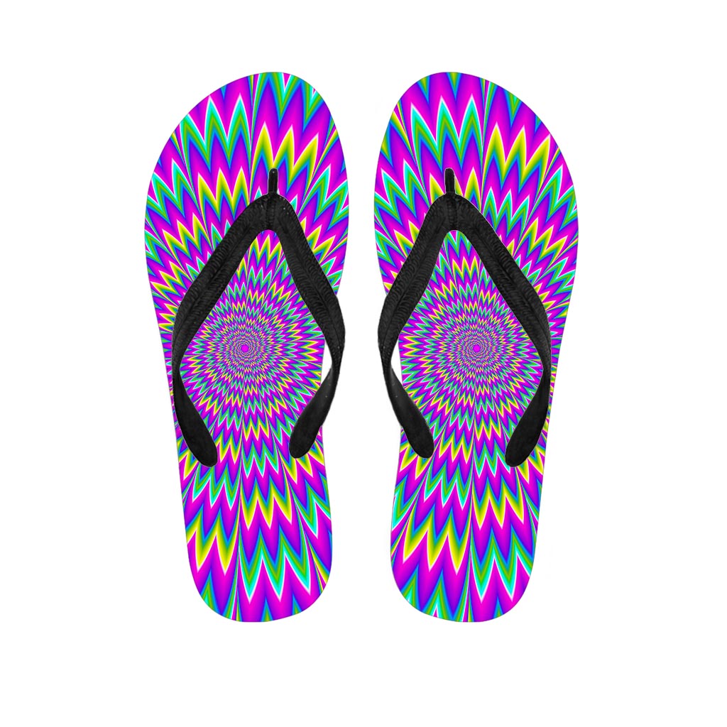 Spiky Spiral Moving Optical Illusion Flip Flops