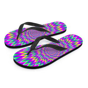 Spiky Spiral Moving Optical Illusion Flip Flops