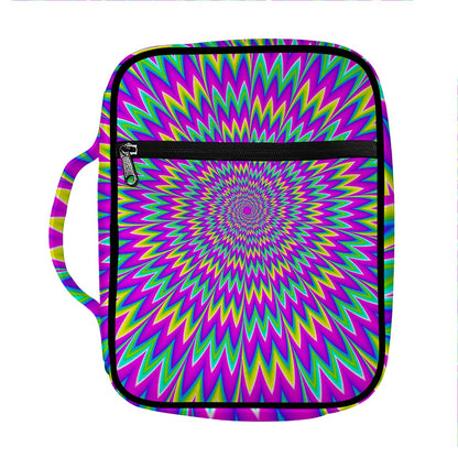 Spiky Spiral Moving Optical Illusion Front Pocket Bible Bag