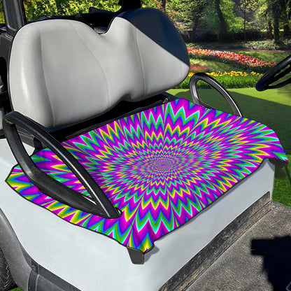 Spiky Spiral Moving Optical Illusion Golf Cart Seat Cover