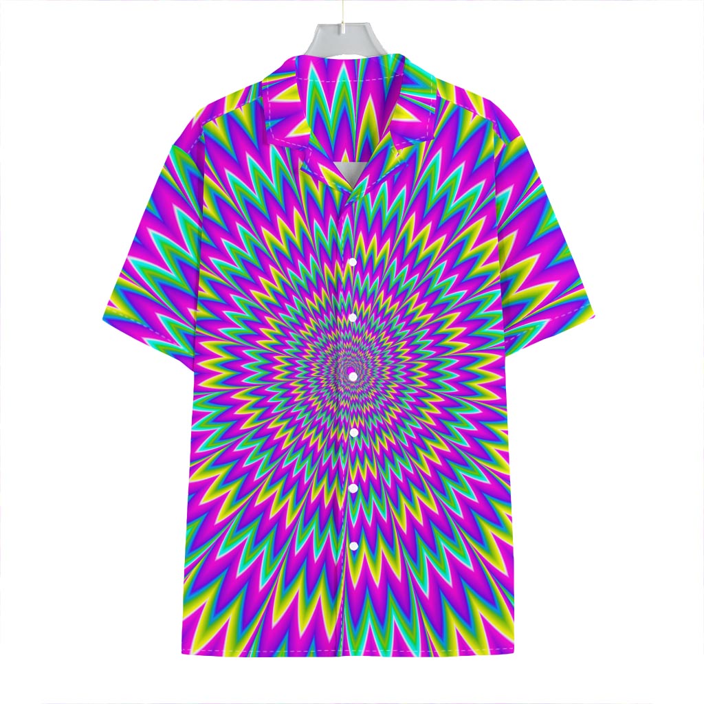 Spiky Spiral Moving Optical Illusion Hawaiian Shirt