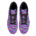 Spiky Spiral Moving Optical Illusion High Top Leather Sneakers