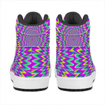 Spiky Spiral Moving Optical Illusion High Top Leather Sneakers