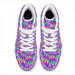 Spiky Spiral Moving Optical Illusion High Top Leather Sneakers