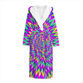 Spiky Spiral Moving Optical Illusion Hooded Bathrobe