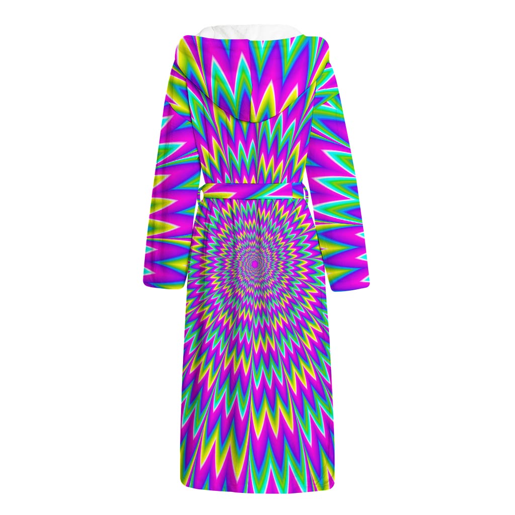 Spiky Spiral Moving Optical Illusion Hooded Bathrobe