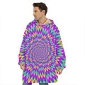 Spiky Spiral Moving Optical Illusion Hoodie Blanket