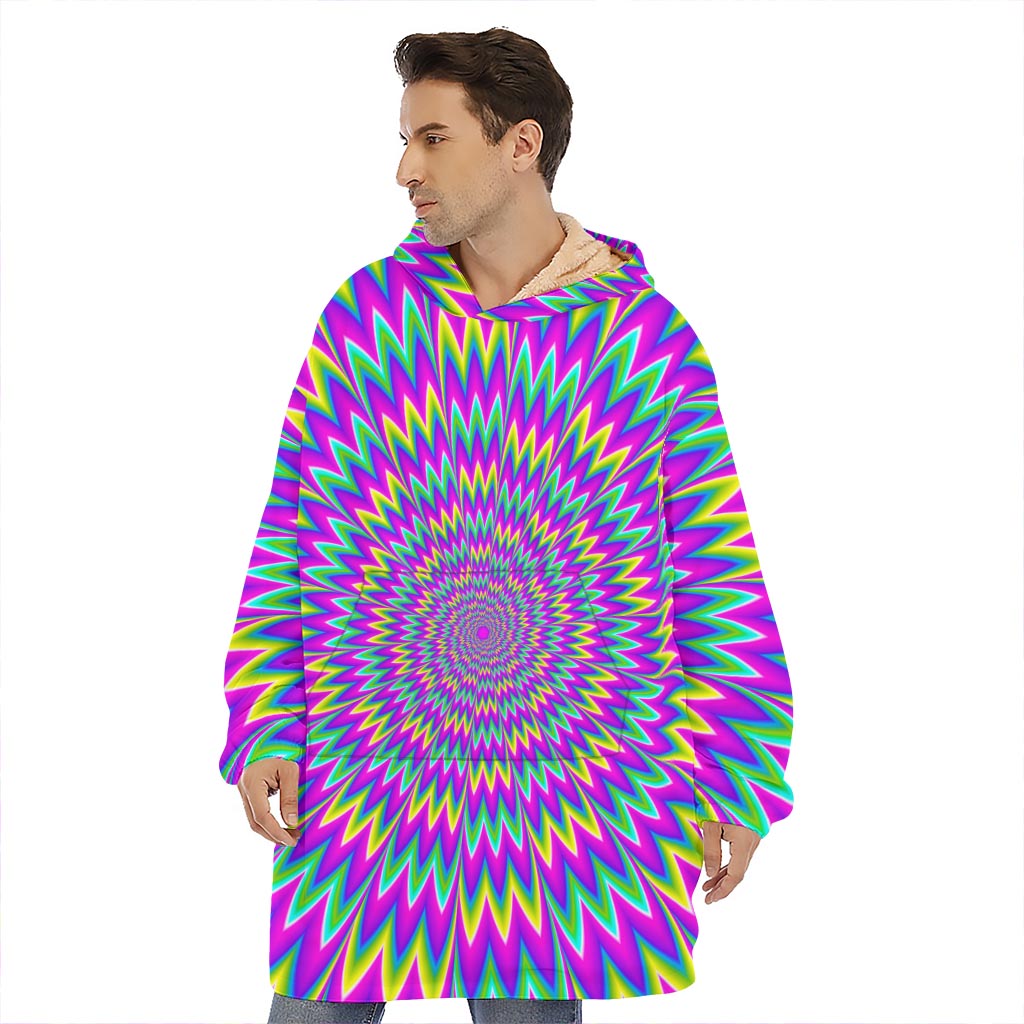 Spiky Spiral Moving Optical Illusion Hoodie Blanket