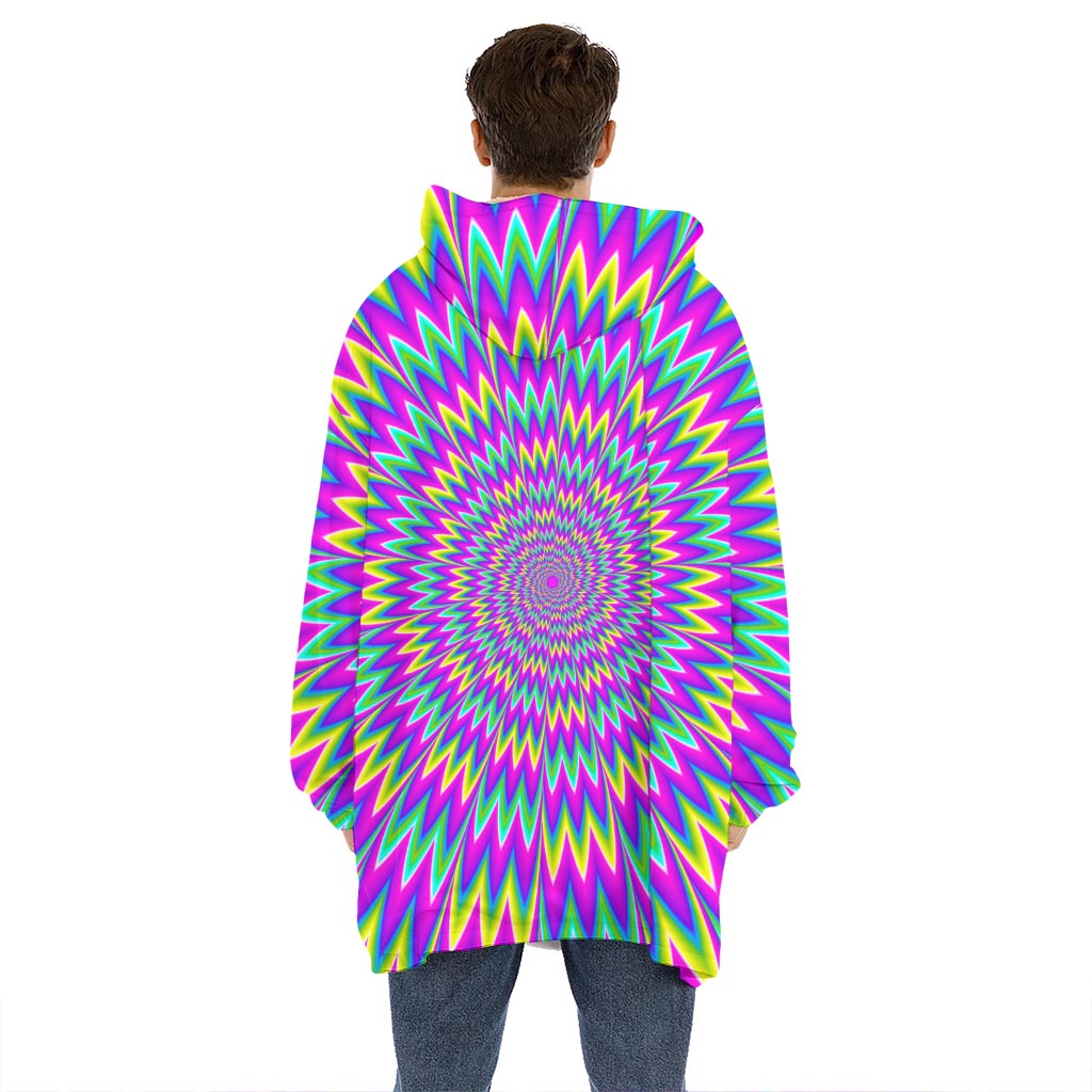 Spiky Spiral Moving Optical Illusion Hoodie Blanket