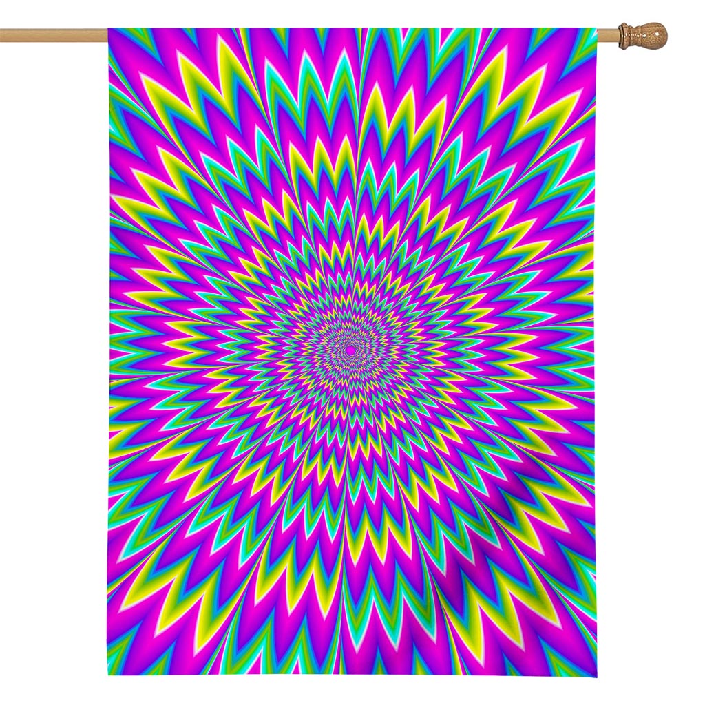 Spiky Spiral Moving Optical Illusion House Flag