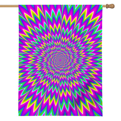 Spiky Spiral Moving Optical Illusion House Flag