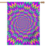 Spiky Spiral Moving Optical Illusion House Flag