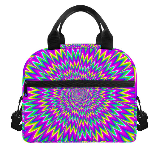 Spiky Spiral Moving Optical Illusion Insulated Lunch Bag