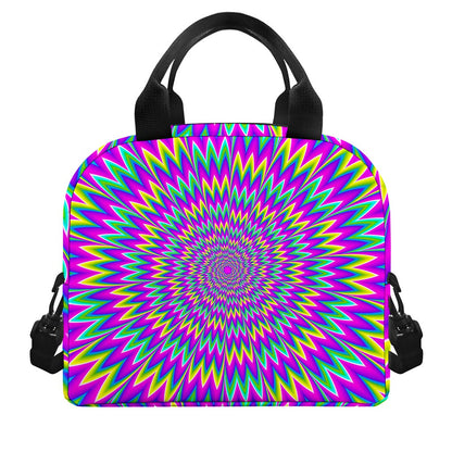 Spiky Spiral Moving Optical Illusion Insulated Lunch Bag