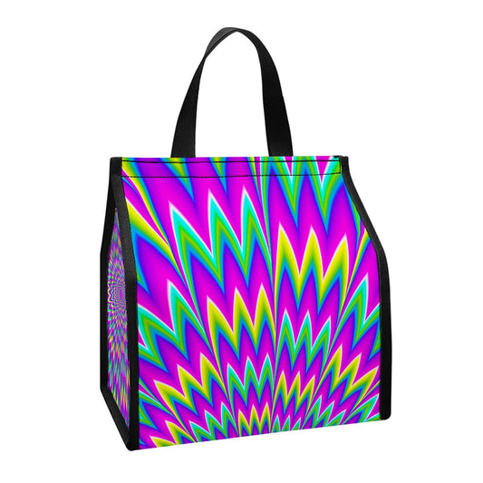 Spiky Spiral Moving Optical Illusion Insulated Lunch Tote