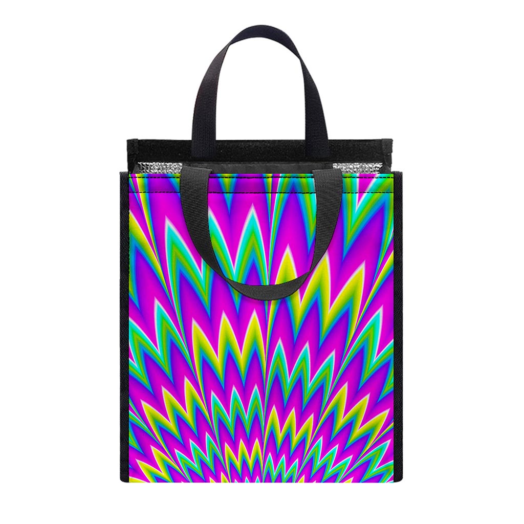 Spiky Spiral Moving Optical Illusion Insulated Lunch Tote