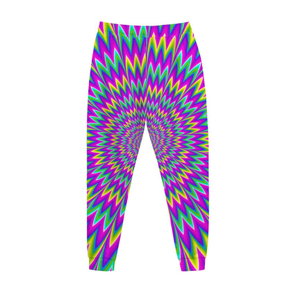 Spiky Spiral Moving Optical Illusion Jogger Pants