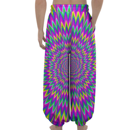 Spiky Spiral Moving Optical Illusion Lantern Pants