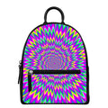 Spiky Spiral Moving Optical Illusion Leather Backpack