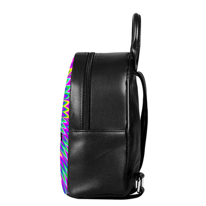 Spiky Spiral Moving Optical Illusion Leather Backpack