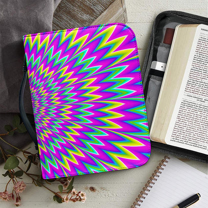 Spiky Spiral Moving Optical Illusion Leather Bible Cover