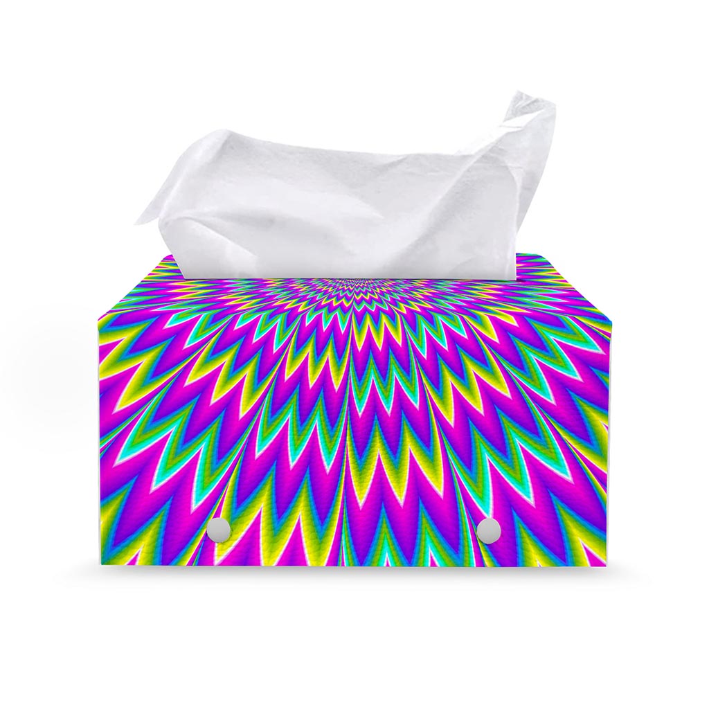 Spiky Spiral Moving Optical Illusion Leather Tissue Box Cover