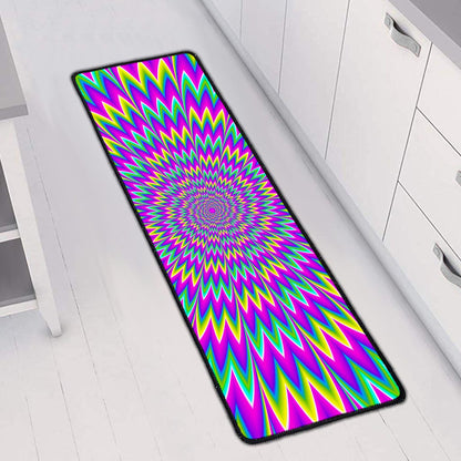Spiky Spiral Moving Optical Illusion Long Kitchen Mat