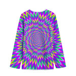 Spiky Spiral Moving Optical Illusion Long Sleeve Short Coat