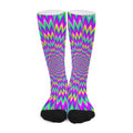 Spiky Spiral Moving Optical Illusion Long Socks