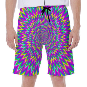 Spiky Spiral Moving Optical Illusion Men's Beach Shorts