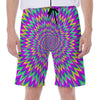 Spiky Spiral Moving Optical Illusion Men's Beach Shorts