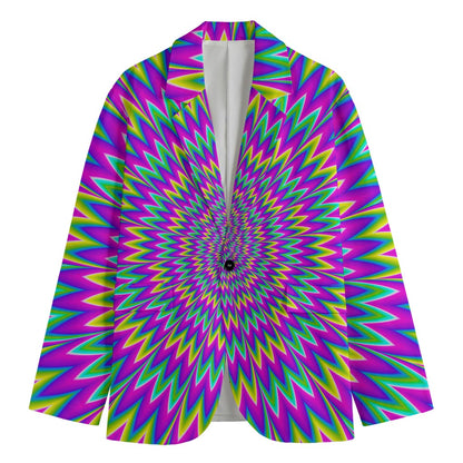 Spiky Spiral Moving Optical Illusion Men's Blazer