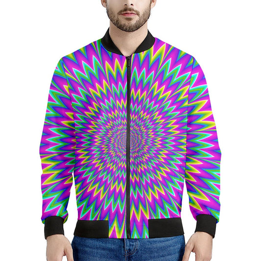 Spiky Spiral Moving Optical Illusion Men's Bomber Jacket
