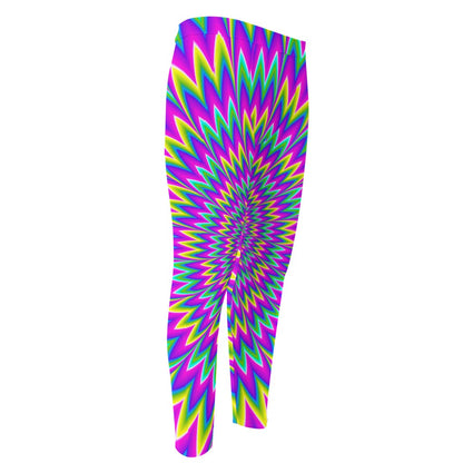 Spiky Spiral Moving Optical Illusion Men's Compression Pants
