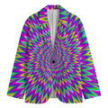 Spiky Spiral Moving Optical Illusion Men's Cotton Blazer