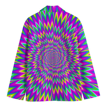 Spiky Spiral Moving Optical Illusion Men's Cotton Blazer